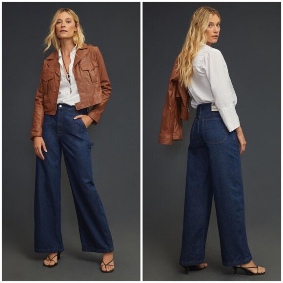 💕MOTHER SNACKS💕 The Fun Dip Utility Puddle Jeans ~ Cold Brew 29 NWT - Picture 8 of 16